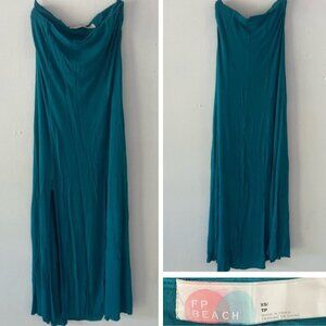 Free People Blue Sleeveless Cowl Neck Maxi Gown